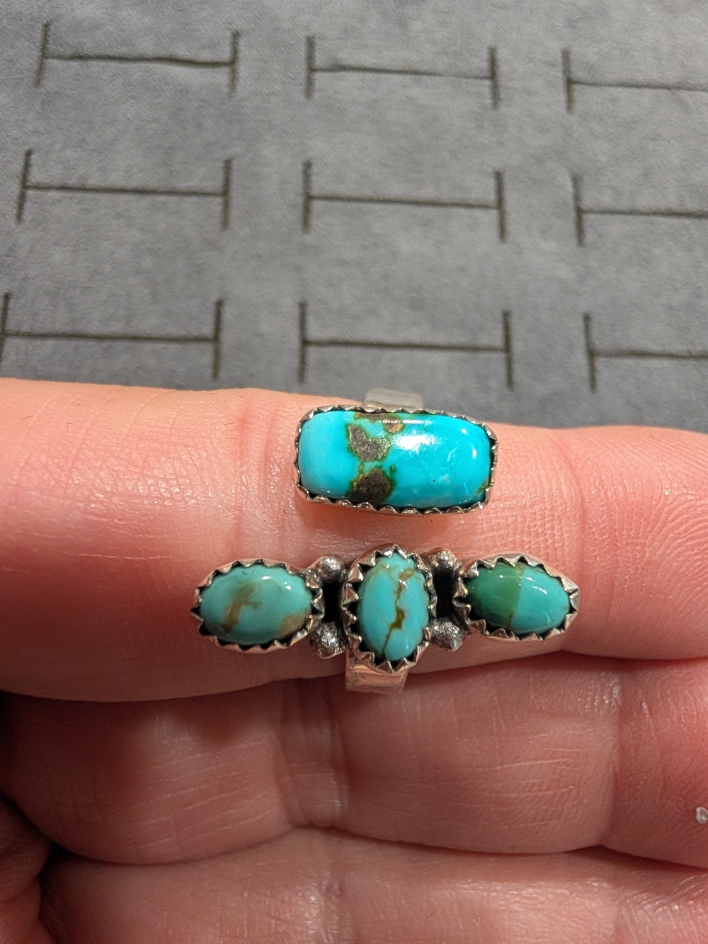 Turquoise Stone Sterling-Style Women’s Ring - Blue Green